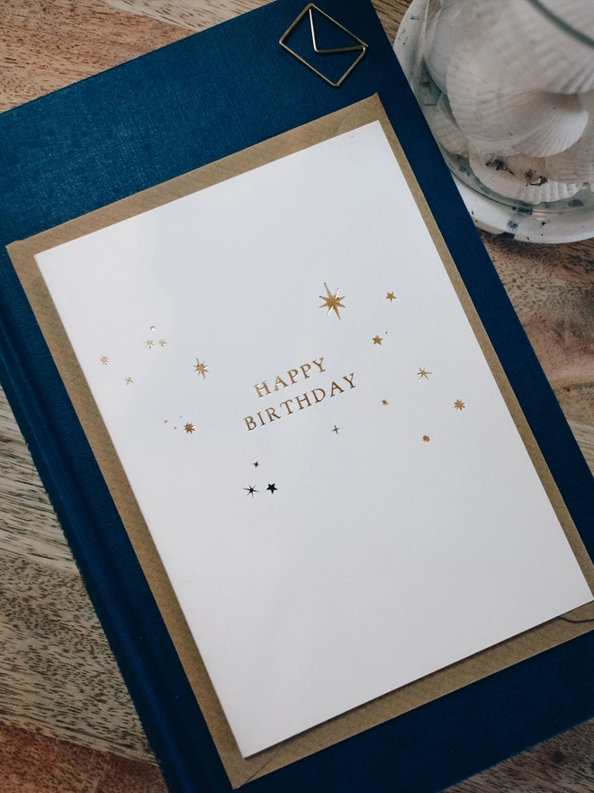 Gold and Pink Birthday Card