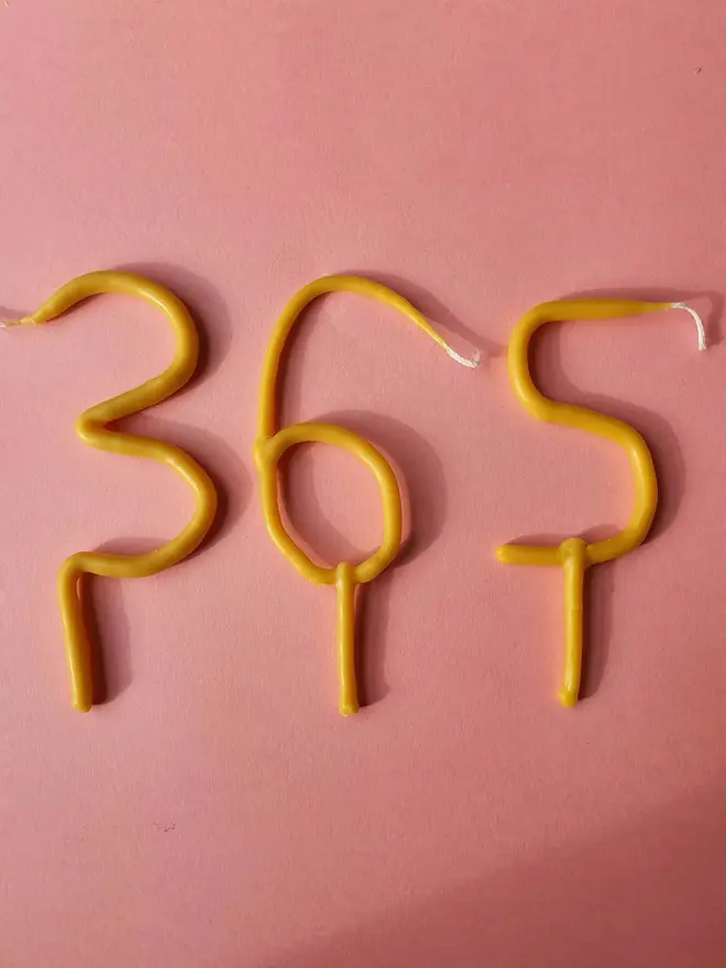 Numbered Beeswax Candles