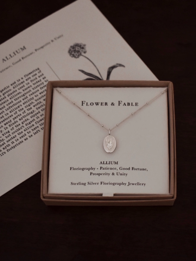 Allium Flower Charm Necklace