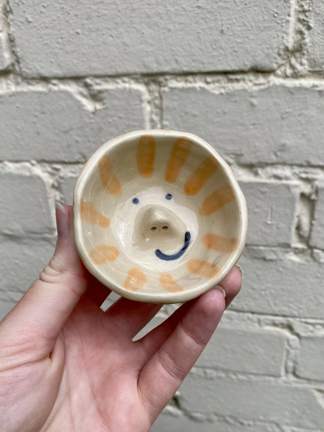 orange stripe trinket bowl