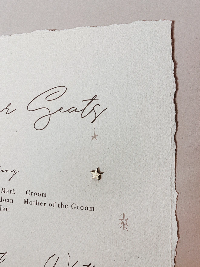 handmade paper seating plan