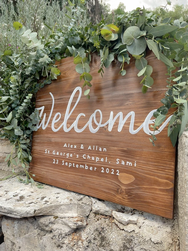 Wooden Wedding Welcome Board