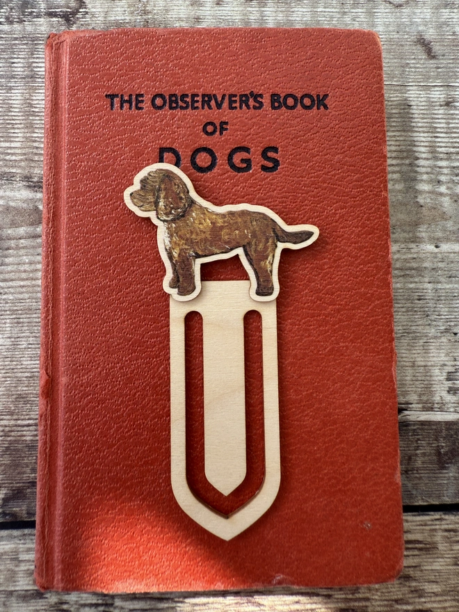 Cockapoo wooden dog breed bookmark 