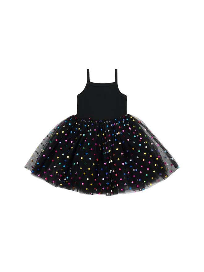 black kids' spot dress