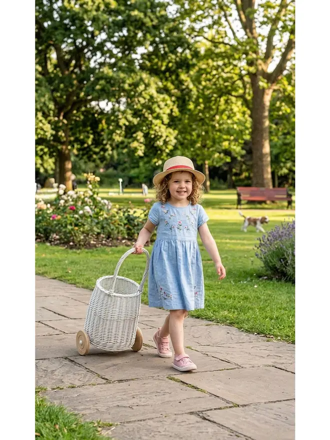 White Wicker Trolley 