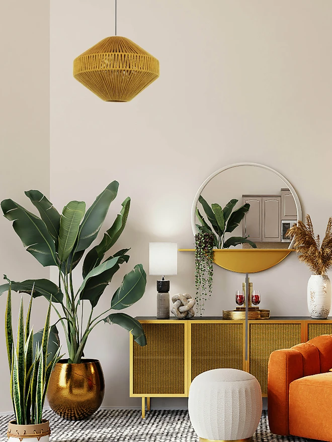 Small Capsule Pendant lampshade Gold