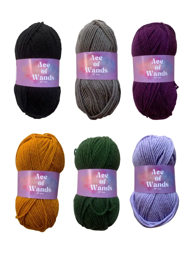 yarn colours lined up