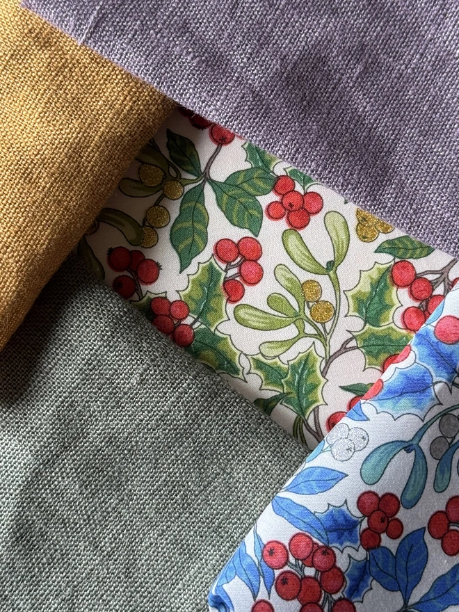 liberty and linen fabric swatches 