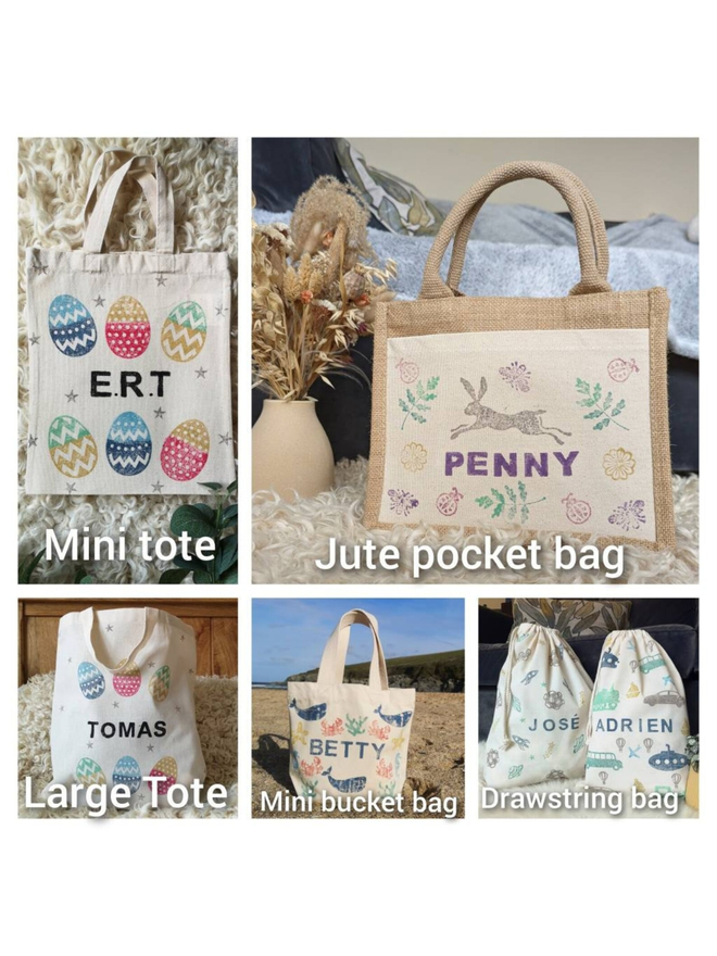 personalised football bag. a graphic showing different types of bags available.