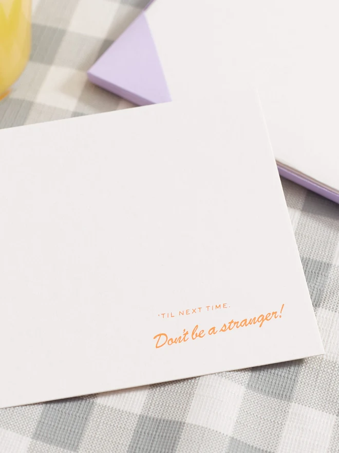 dont be a stranger retro notecard and envelope pack detail