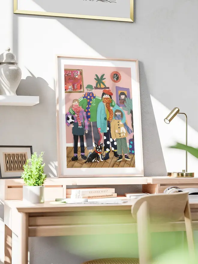 custom illustrated family portrait