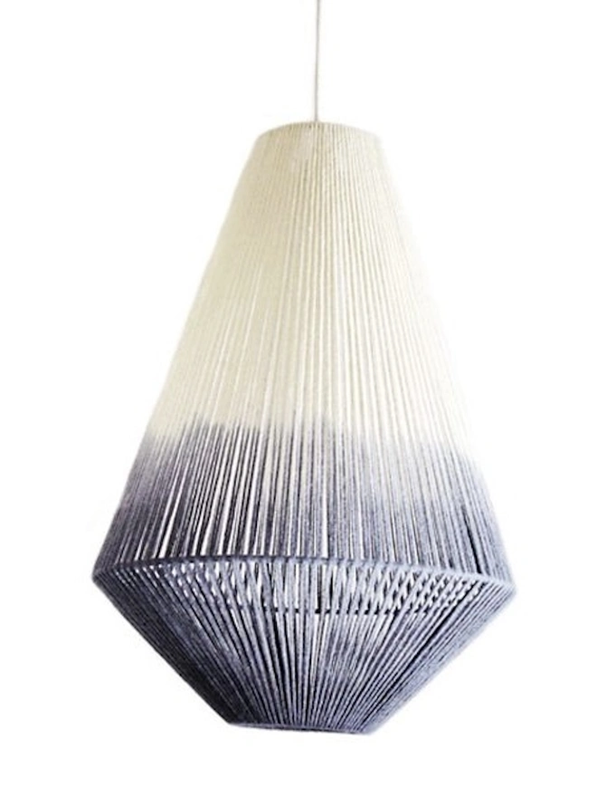 Large Geometric Aqua dip dy pendant Lampshade