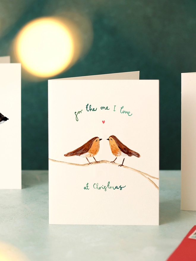 Robins For The One I Love Mini Christmas Card