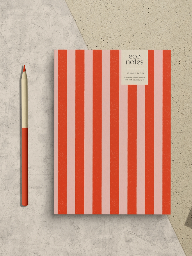 Red and pink notebook