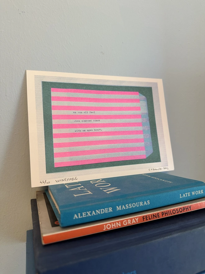 'Vulnerable' A5 Risograph Print Wall Art