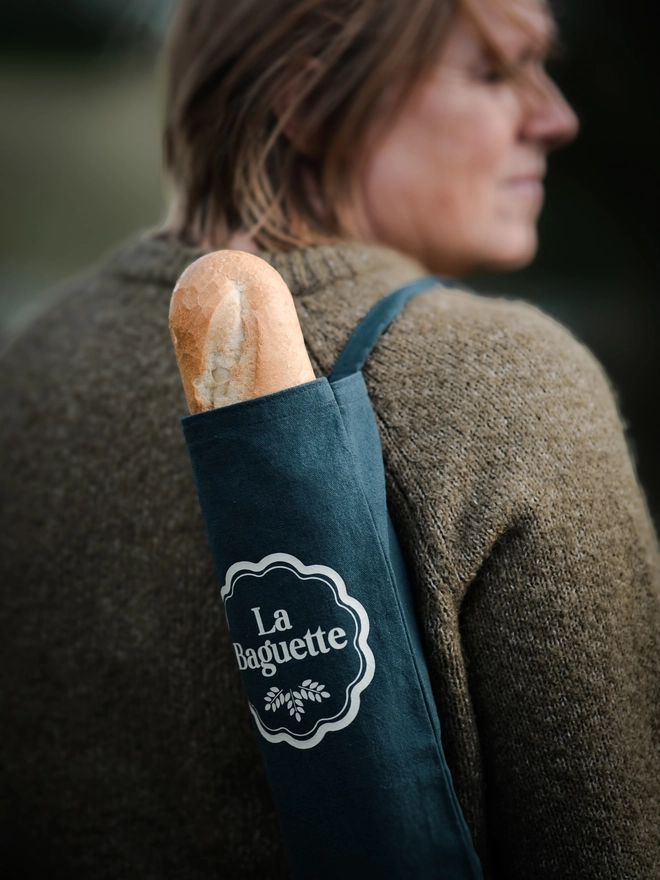 Teal Baguette Shopping Bag