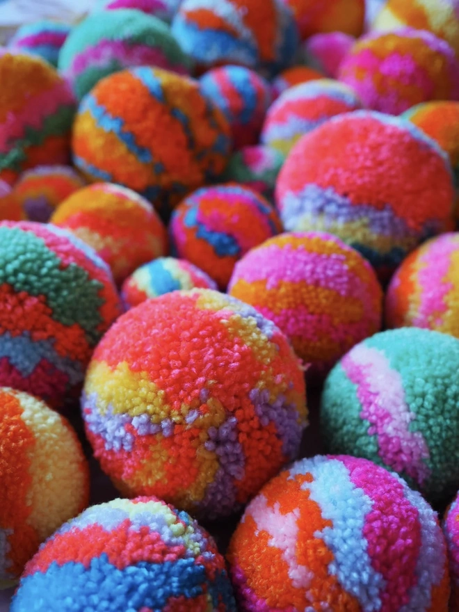 Handmade Rainbow Pom Pom Wreath