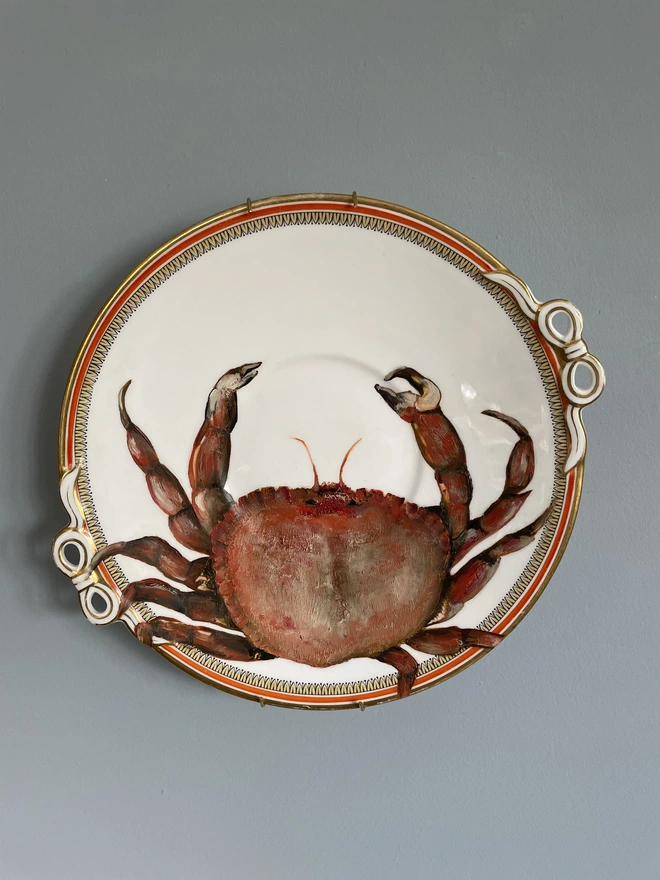 crab painting on plate