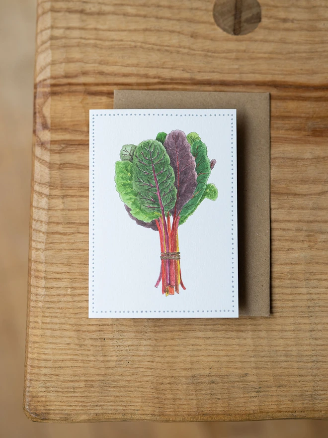Garden Lover's Watercolour Chard Greetings Card
