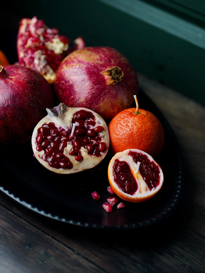 1/2 Pomegranate Candle 