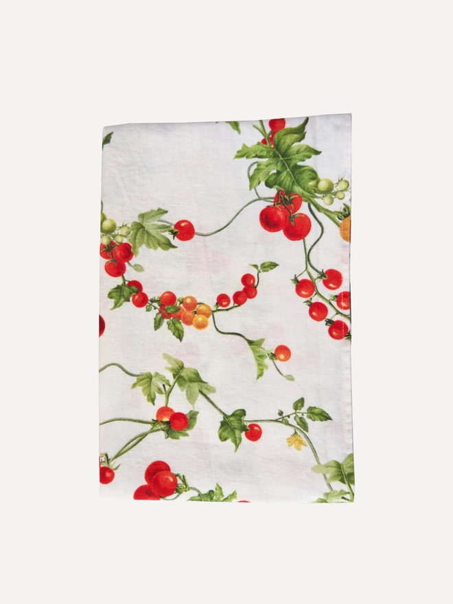 Tomato printed linen runner