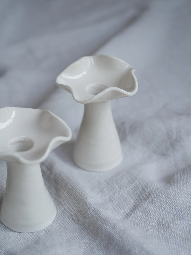 porcelain candleholders bud vases