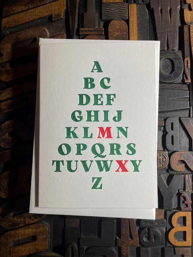 A-Z Tree | Christmas Letterpress Card