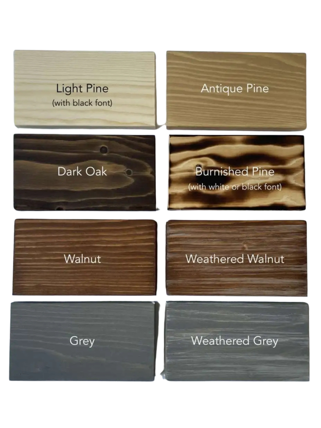 Wooden Sign Colour Options