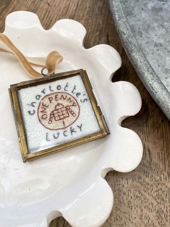 Lucky Penny Embroidered Picture
