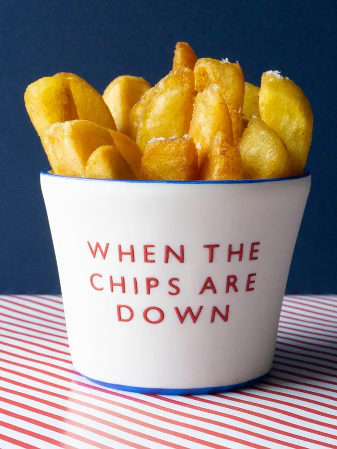 'When The Chips Are Down' Red Ceramic Bowl