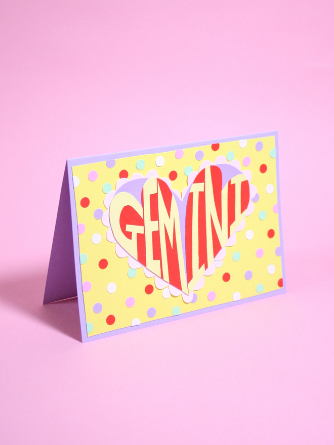 Handmade Star Sign Zodiac Collaged Cards Gemini