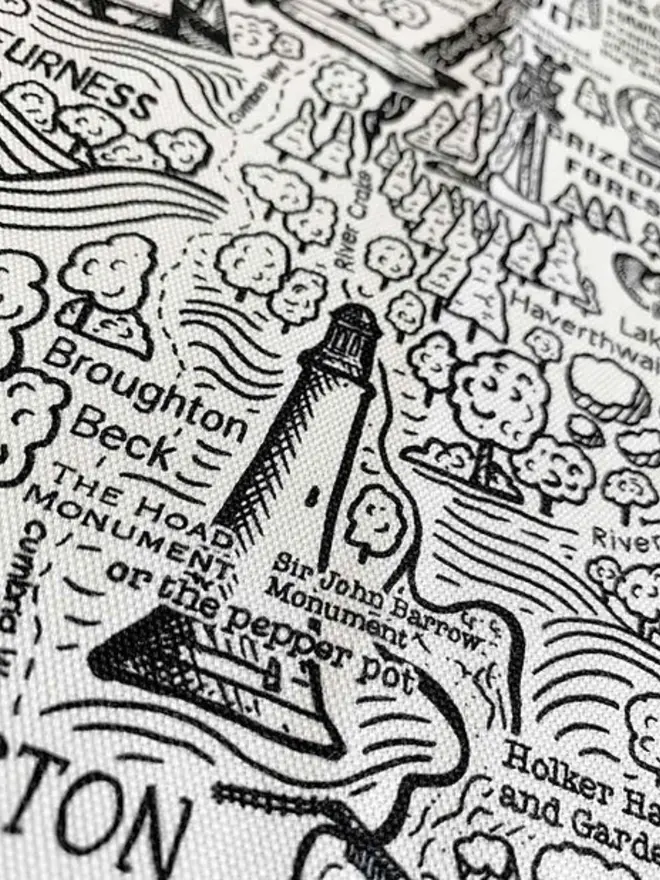 Lake District Print Tea Towel Zoom 1