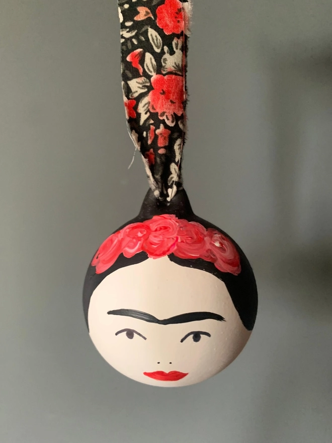 Christmas frida Kahlo bauble ceramic 