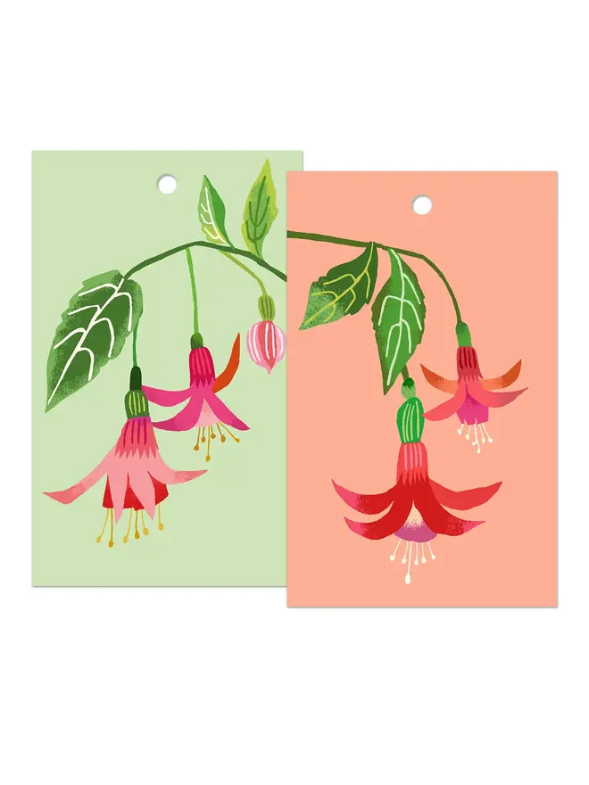 illustrated fuchsia gift tags