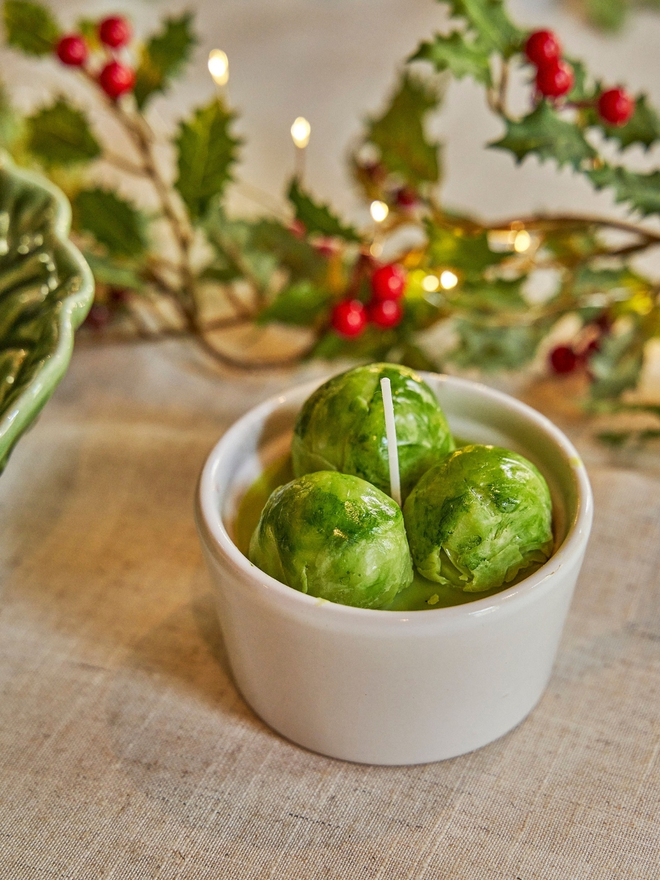 Brussel sprout candle