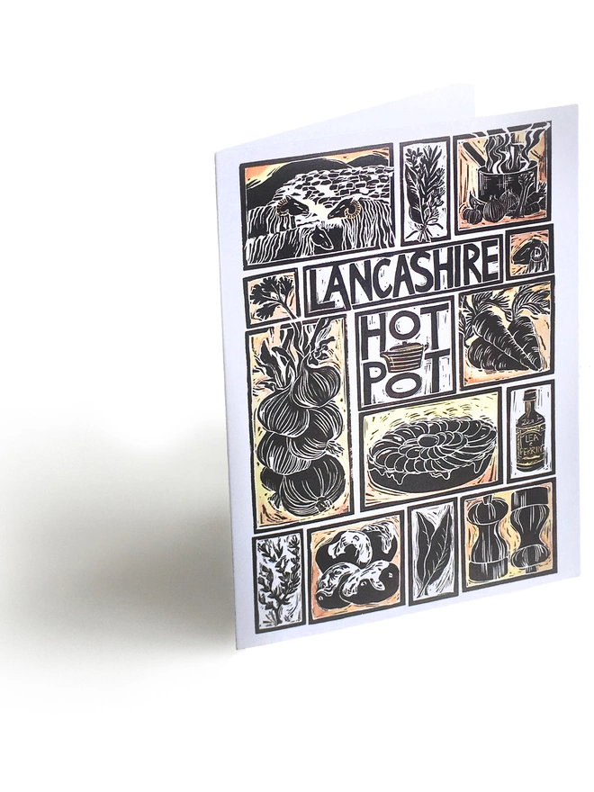 lancashire-hot-pot-greetings-card-illustrated-recipe-cooking-instructions-lino-cut-kate-guy