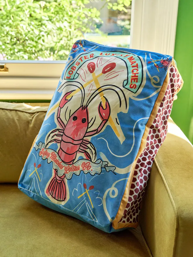 lobster matchbox cushion