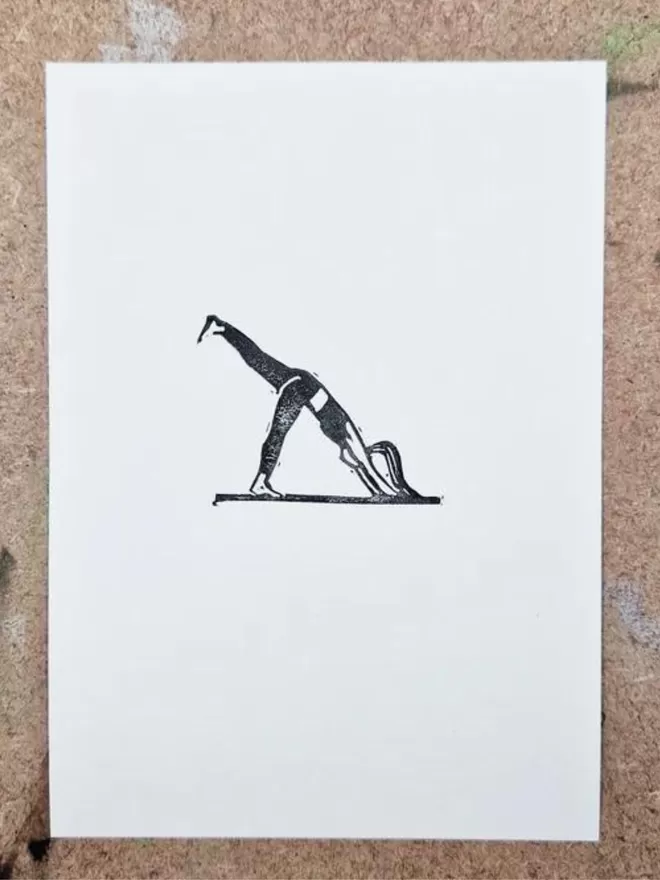 Downward Dog Yoga Yogi Lino Print