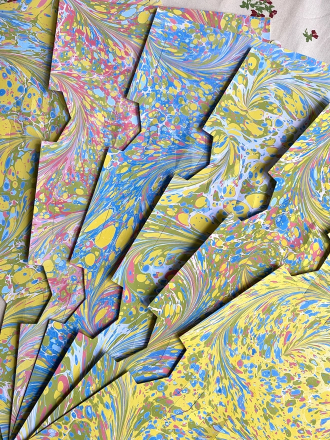 Hand-marbled Easter or Birthday crackers 