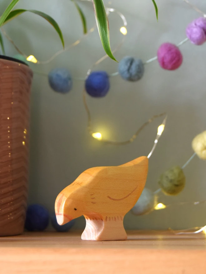  Handmade ecofriendly wooden toy figurines, pecking hen toy figures made by hand by Eric and Albert made in Wales, UK