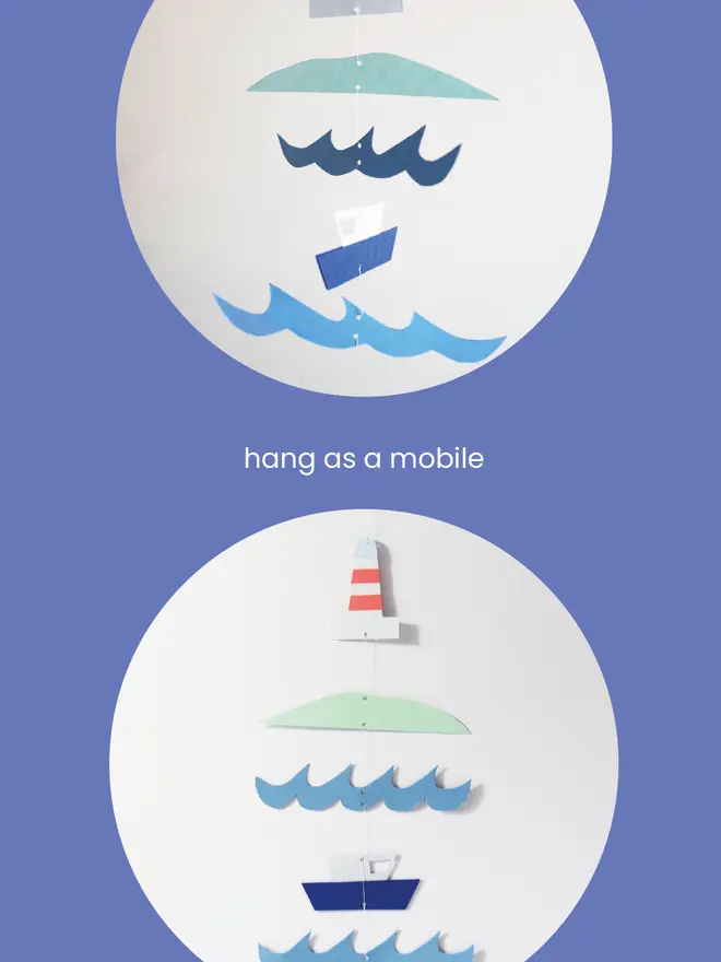 Ways you can hang the object - as a mobile or as a wall decoration
