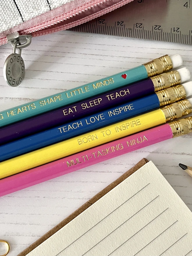 Inspiring Teacher Pencil Gift (Set of 5)
