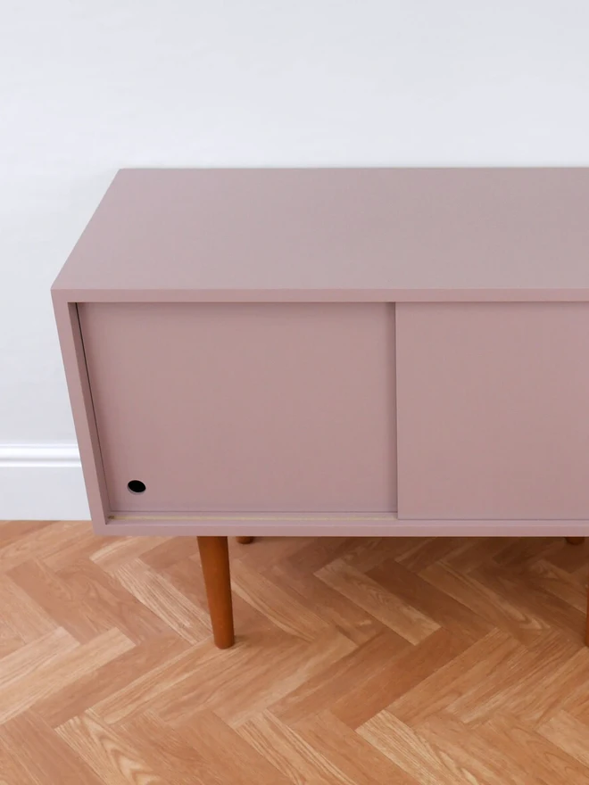 Pink Mid Century Record Cabinet: Handmade Vinyl Storage
