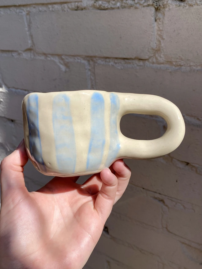 blue stripe mug