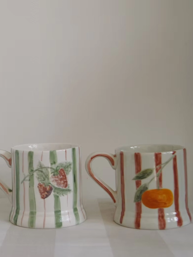 Striped 'Sole Mio' Country Mug