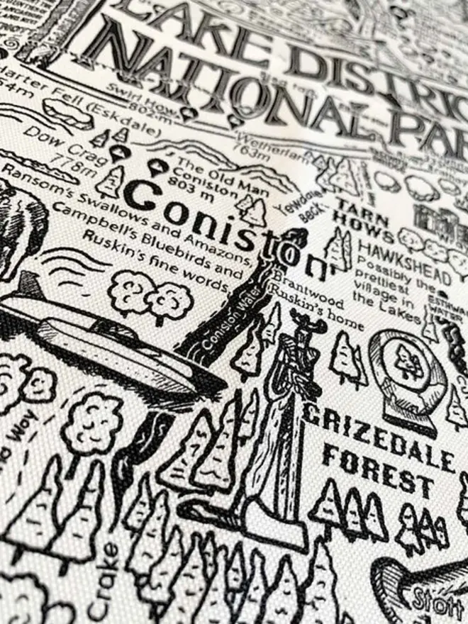 Lake District Print Tea Towel Zoom 4