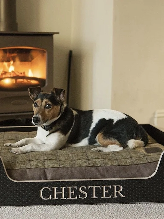 Wooden Personalised Dog Bed