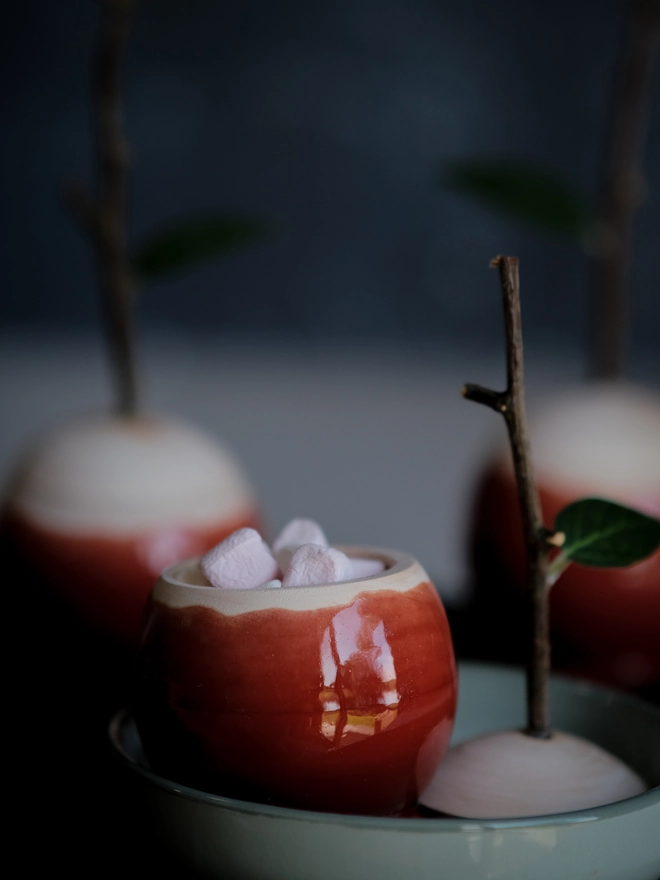 Autumn Decoration Wooden Toffee Apple