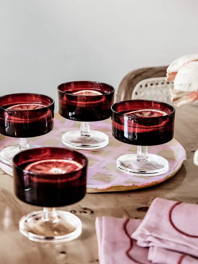 Pink Gingham Serving Platter
