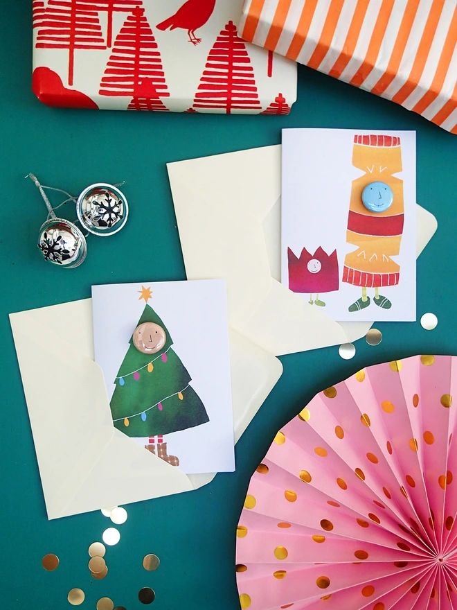 christmas, card, fancy dress, funny, character, badge. family, tree, pudding, snow